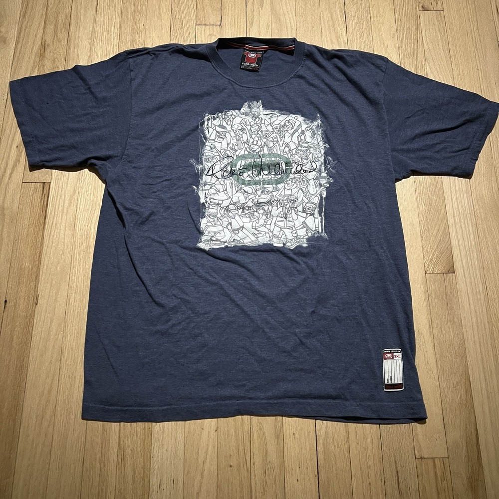 Vintage Ecko Unltd Shirt Men 3XL Navy Culture Rhino Graphic Crewneck T-Shirt Y2K